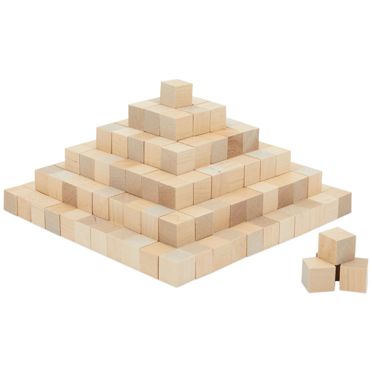 Unfinished Wood Cubes for DIY Crafts, 3/4 Inch Wooden Block Set (250 Pack)